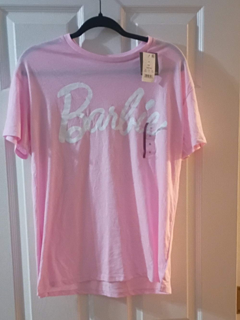 Barbie Pink Tee with White Script Logo